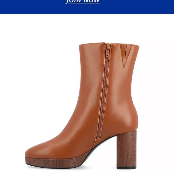 NEW $130 Journee Collection Romer Platform Tan brown ankle boot women size 7 - Picture 2 of 8